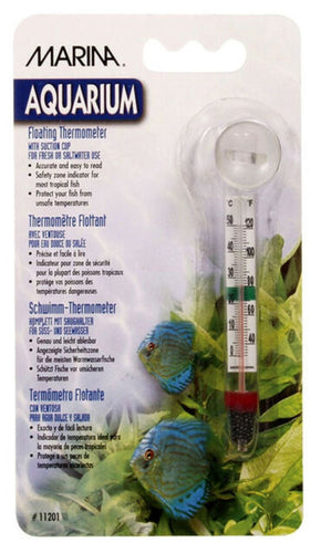 Marina Aquarium Floating Glass Thermometer With Sucker A11201